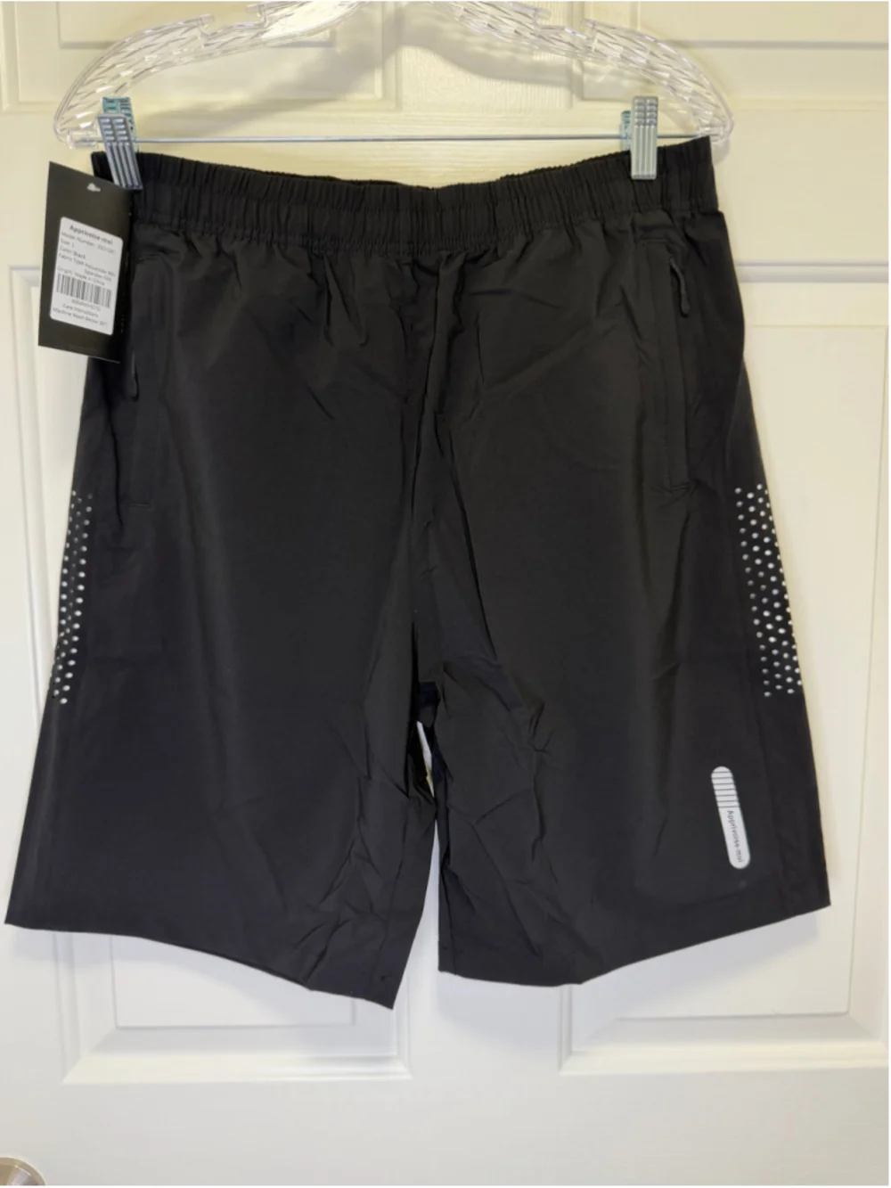 Apprivoise-moi Men’s Athletic Quick Dry Stretch Shorts Black L NWT